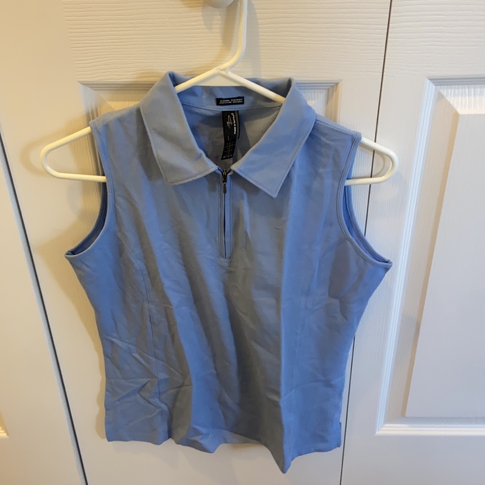 NWT Page & Tuttle Cool Swing Women’s Blue Sleeveless Golf Polo Shirt M